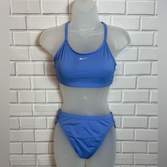 Nike girls Swim Solid Racerback Bikini Swimsuit/size 10 - Picture 2 of 11